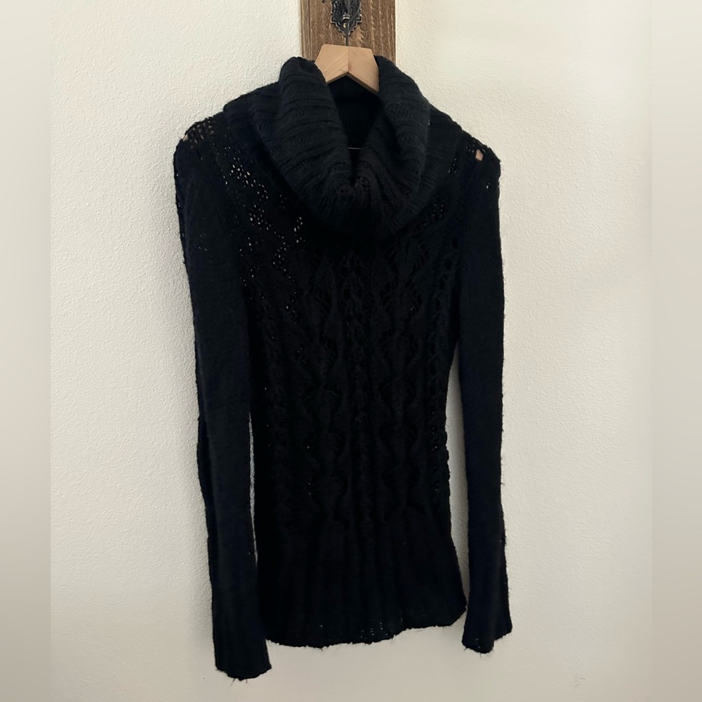 bebe Black Cowl Neck Sweater